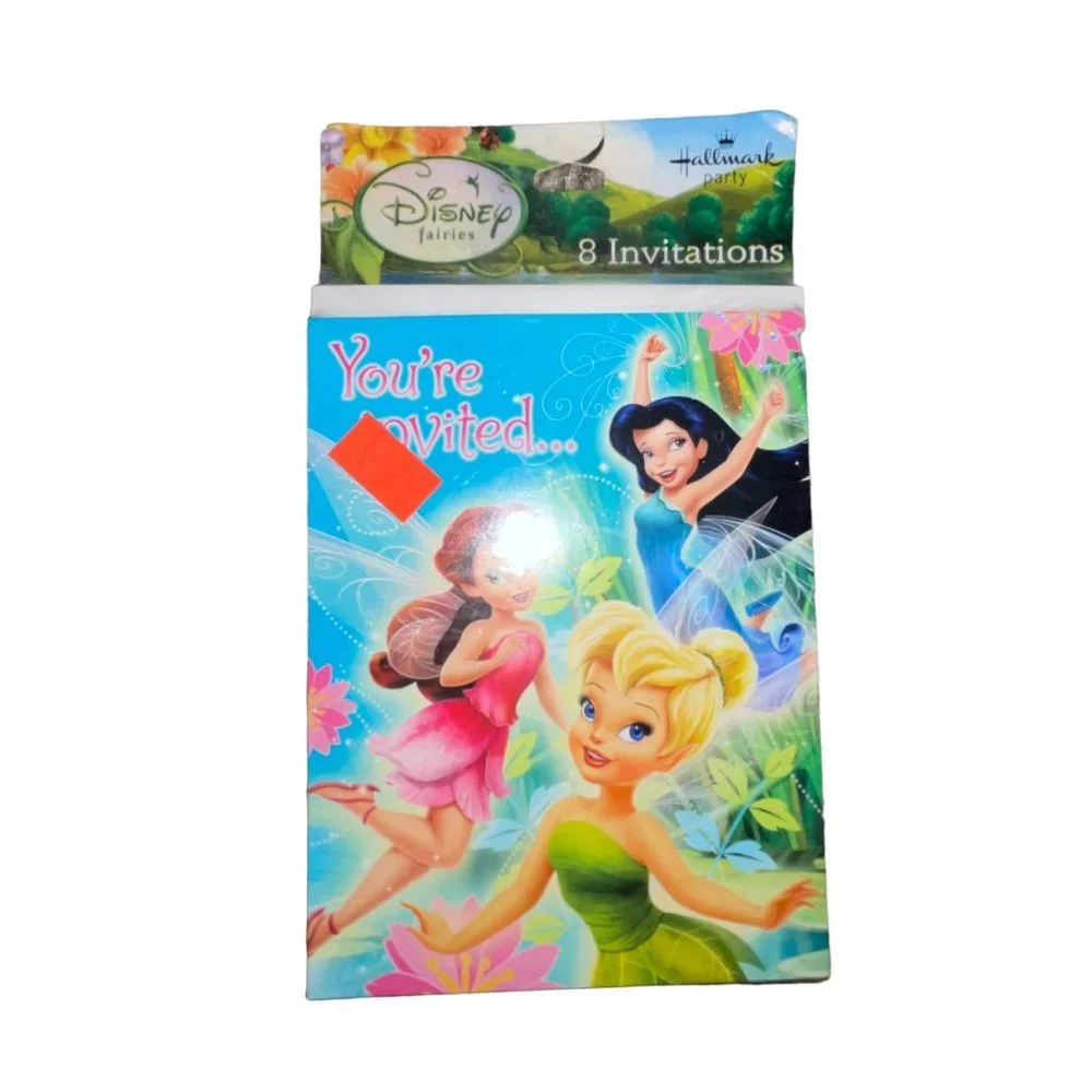 NIP Hallmark Disney Tinkerbell Birthday Party Invitations 8Ct Fairies Silvermist